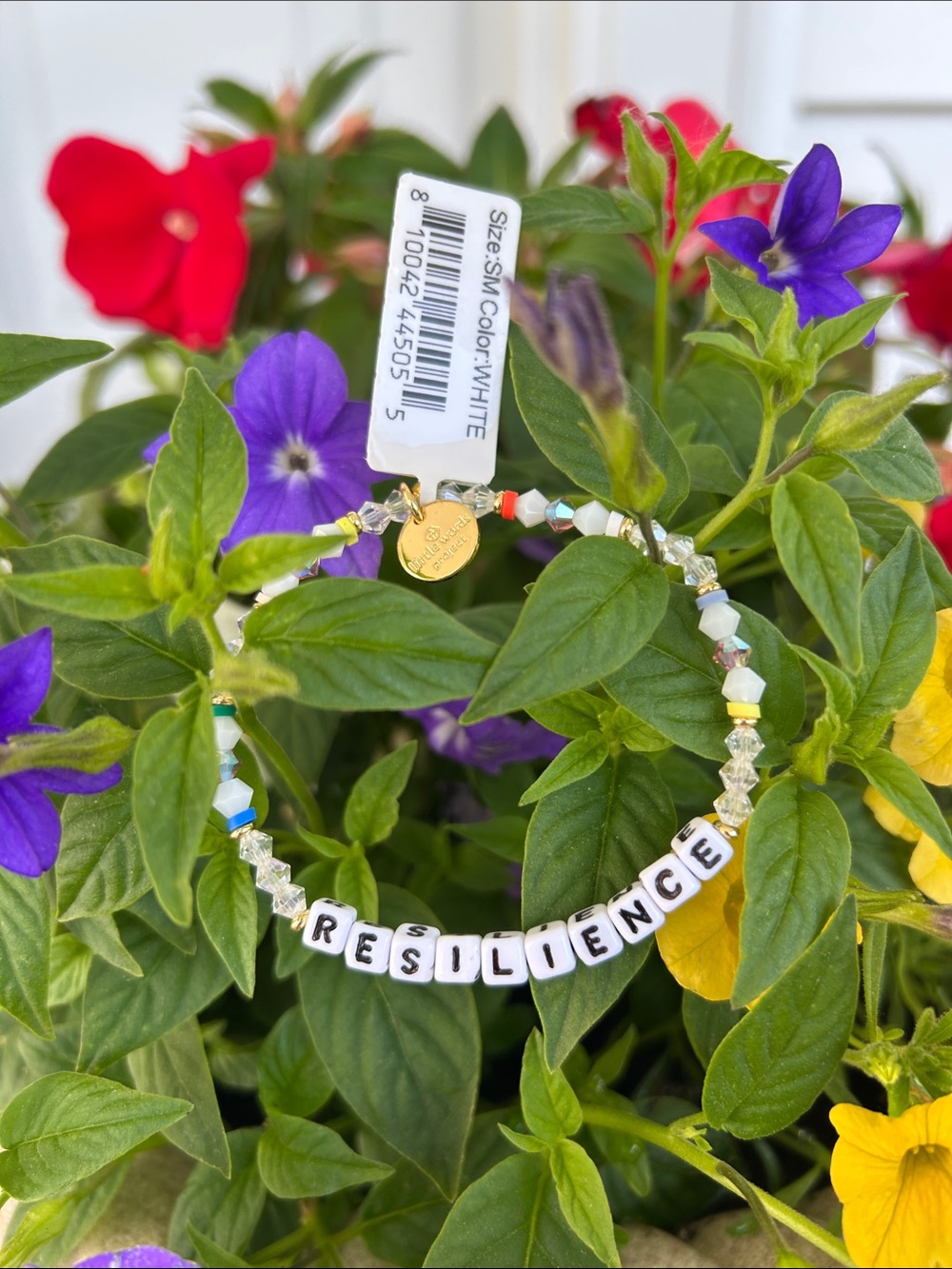 🤩 Little Words Project RESILIENCE Beaded Stretch Bracelet- Small, White/Multi
